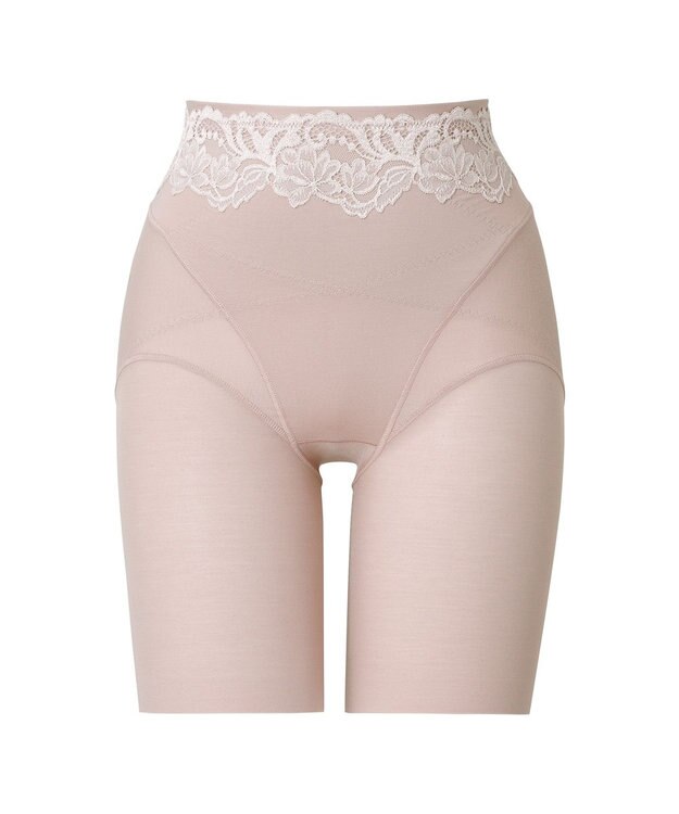 BRADELIS New York 【BRADELIS NewYork peace】綿混ハイブリッド・デイリーガードル24 お腹から太ももまでをスッキリ整える補正ガードル ローズベージュ