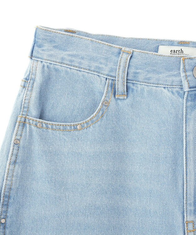 earth music&ecology スタッズデニムパンツ Light Indigo