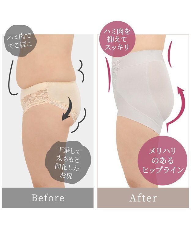 BRADELIS New York 【BRADELIS NewYork peace ブラデリス】ハートのお尻に格上げショーツ24 深め 綿混 伸縮性抜群 程よくフィットしてキュッと上がる グレージュ