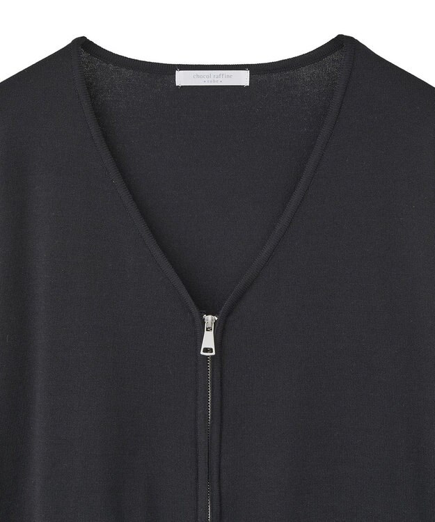 Green Parks アンチピリングゆるｚｉｐカーディガン Black