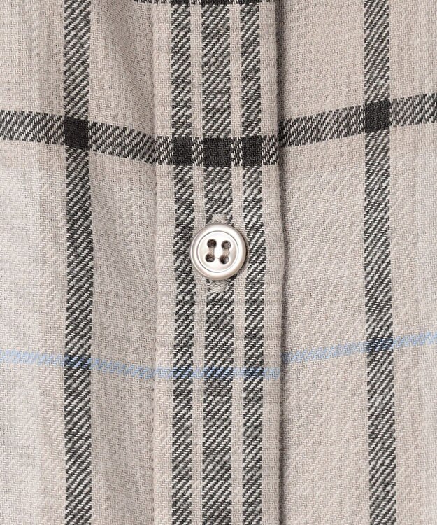 ICB 【洗える】コットンカポックチェック シャツ アイボリー系チェック柄