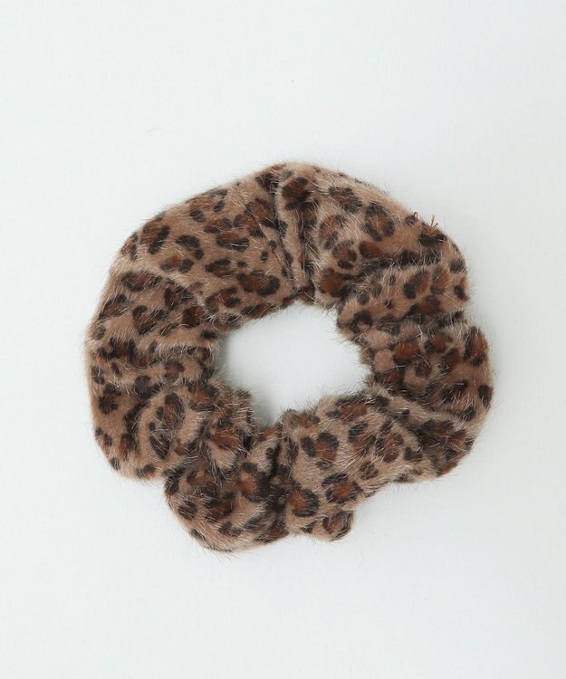 WEGO Lシャギーレオパードシュシュ ブラウン