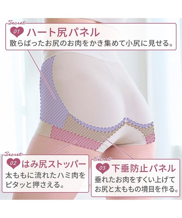 BRADELIS New York 【BRADELIS NewYork peace ブラデリス】ハートのお尻に格上げショーツ24 深め 綿混 伸縮性抜群 程よくフィットしてキュッと上がる グレージュ