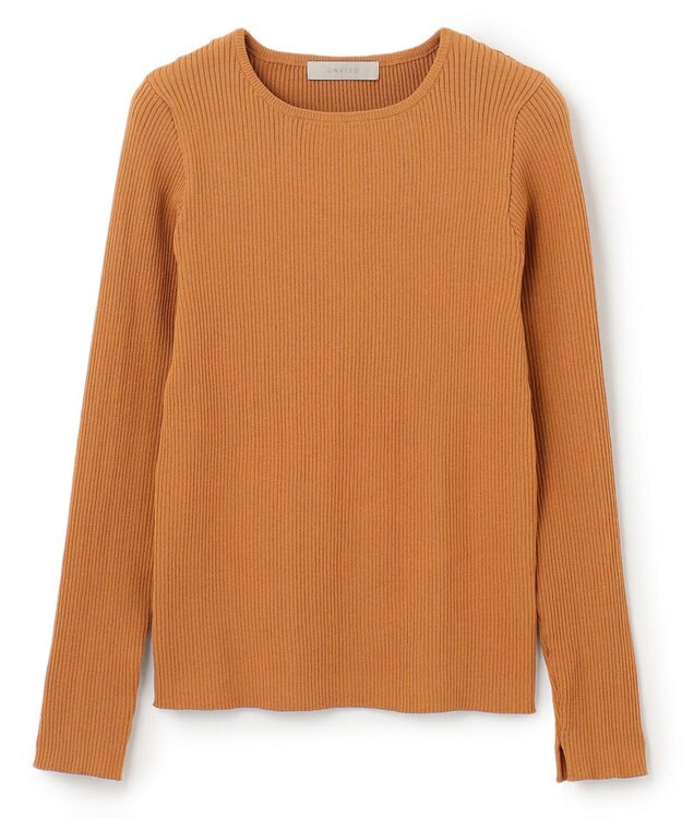 UNFILO コンパクトリブニット ブラウン