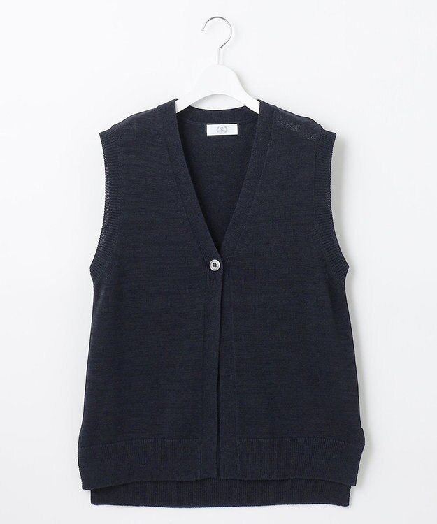 J.PRESS LADIES 【洗える】 LICOテープベスト ニット ジレ ネイビー系