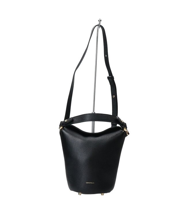 INTER-CHAUSSURES 【LORISTELLA】シュリンクレザーミニバッグ ブラック