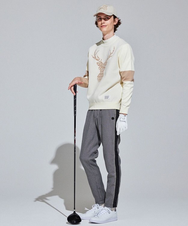 PW CIRCULUS 【イージーケア/軽量】【MEN】 DEER モチーフニット アイボリー系