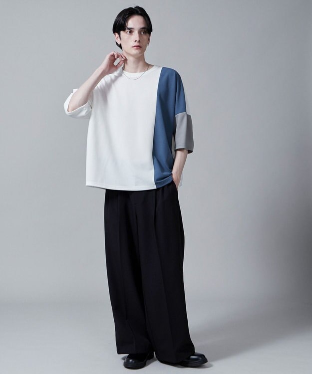 WEGO カラーブロックT（S） ホワイト