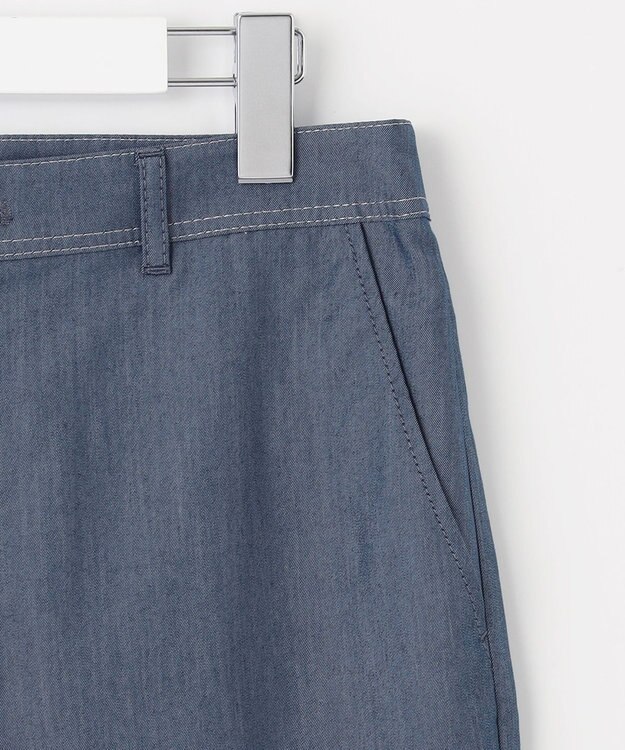 J.PRESS LADIES 【洗える】ツイルライトストレッチ セミワイド パンツ ネイビー系