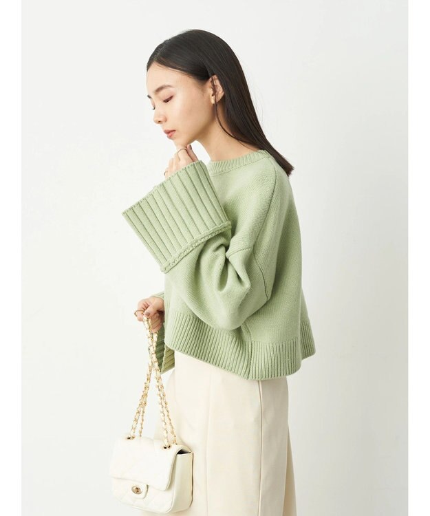 earth music&ecology ワイドスリーブプルオーバー Lime Green