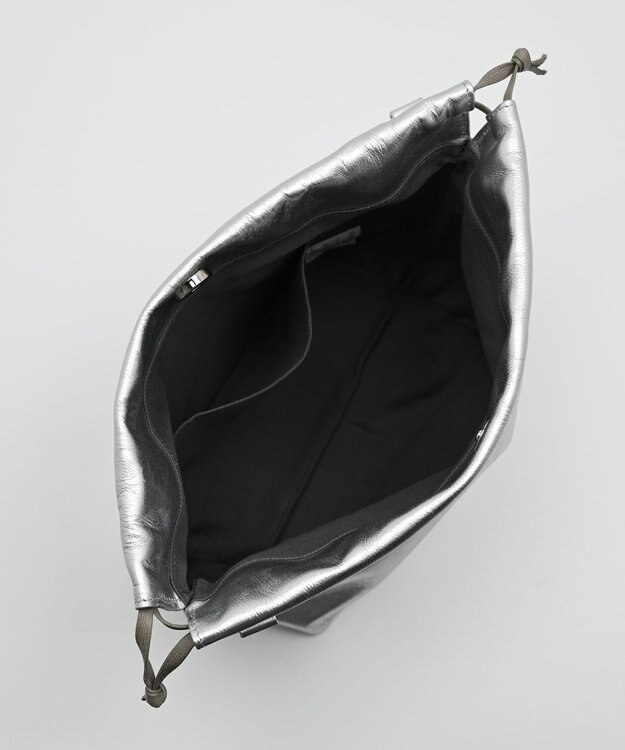 blancle メタリックレザー ドローストリング2wayバッグ SILVER