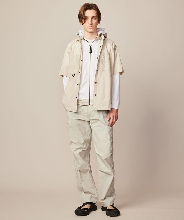 JOSEPH ABBOUD MOUNTAIN 【ユニセックス・ECO撥水/抗菌性/軽量】タスランワッシャー クライミングカーゴ パンツ ライトグレー系