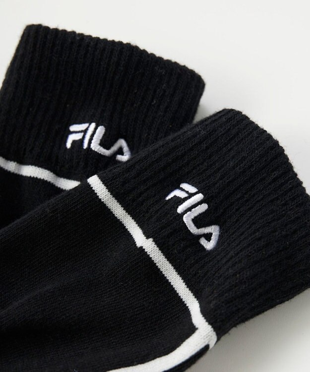 FILA GOLF／marie claire 【FILA GOLF】ライン入りクルーソックス ブラック