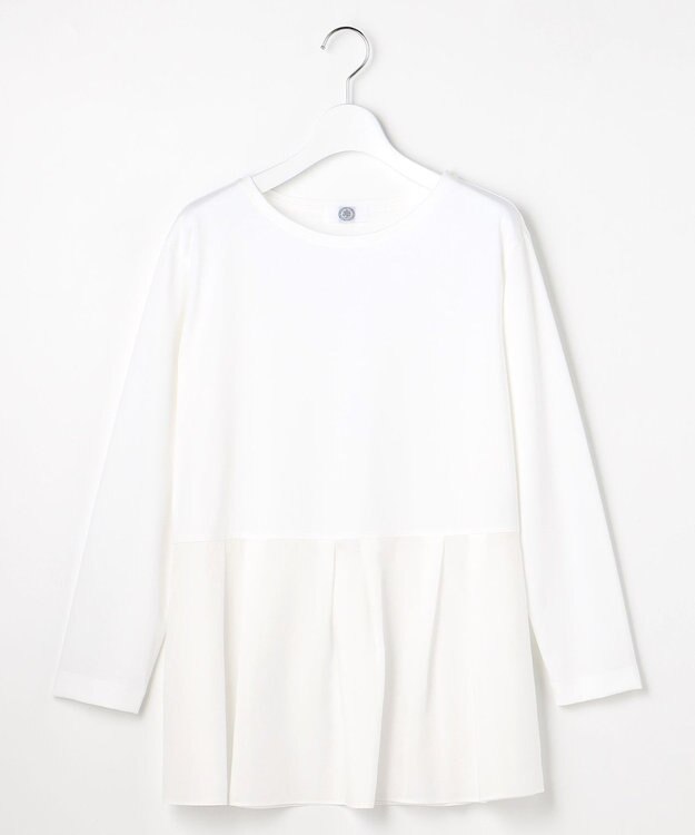 J.PRESS LADIES L 【WEB限定カラーあり】レイヤードジャージー フレア カットソー ホワイト系