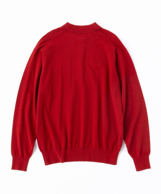 UNFILO MENS ライトウォーム ニットポロ レッド