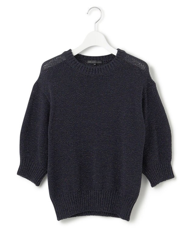 23区 【洗える】ルレックスバルキー ラメニット ネイビー系