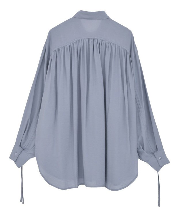 AMERICAN HOLIC シアーバックギャザーリボンシャツ Blue
