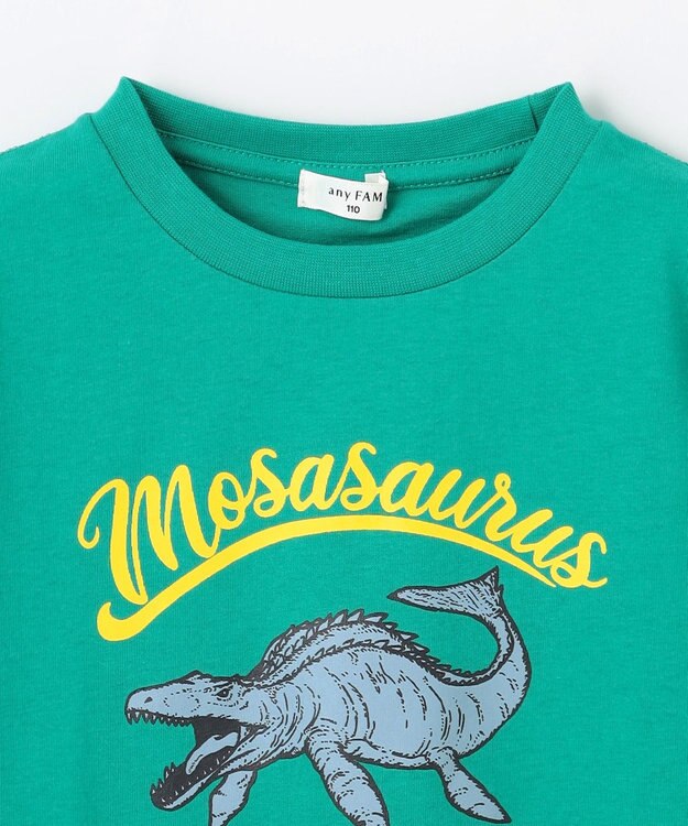 ANY KIDS 恐竜プリント 半袖 Tシャツ グリーン（モササウルス）