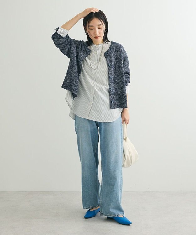 Green Parks ２ｗａｙ　スパンコールニットプルオーバー Navy