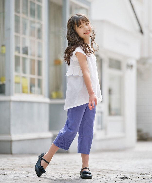 組曲 KIDS 【150-160㎝】シャーリング パンツ ブルー