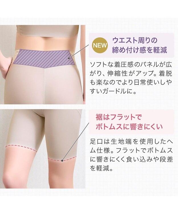 BRADELIS New York 【BRADELIS NewYork peace】綿混ハイブリッド・デイリーガードル24 お腹から太ももまでをスッキリ整える補正ガードル トープ