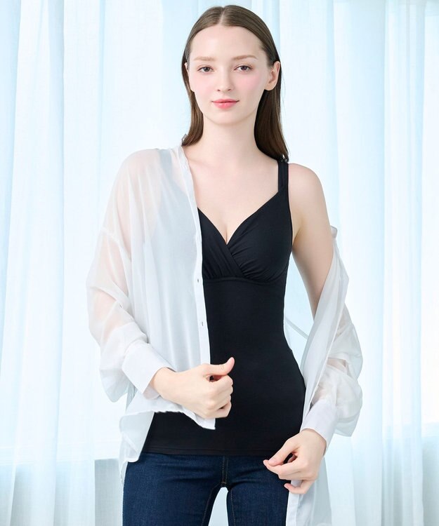 BRADELIS New York 【BRADELIS Me / ノンワイヤー・バストアップ】ブラデリス オールインワンブラキャミ ブラック