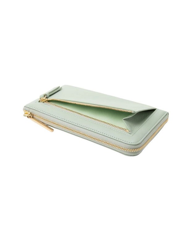 LANVIN en Bleu デクール 薄マチLファスナー長財布 ミント