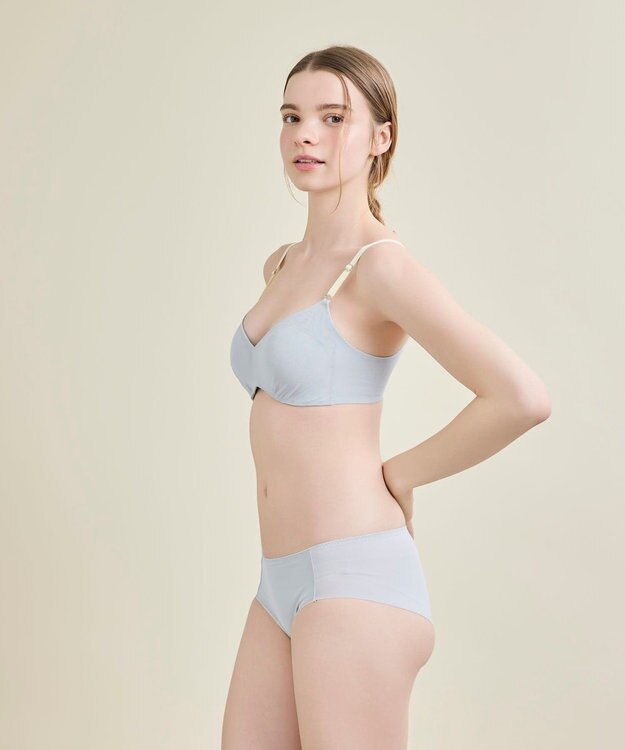 une nana cool 【リニューアル】364ブラ シンプル ノンワイヤーブラ グレー