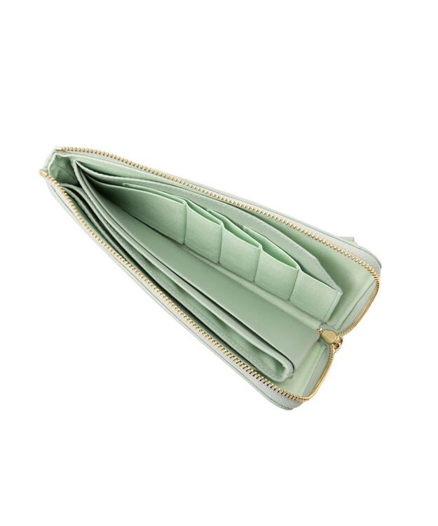 LANVIN en Bleu デクール 薄マチLファスナー長財布 ミント