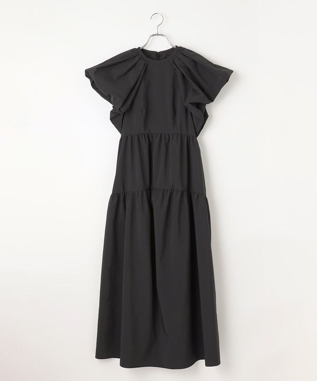 #Newans 【ANSWER for フォトジェニックスタイル】ウィングスリーブティアードワンピース ブラック系