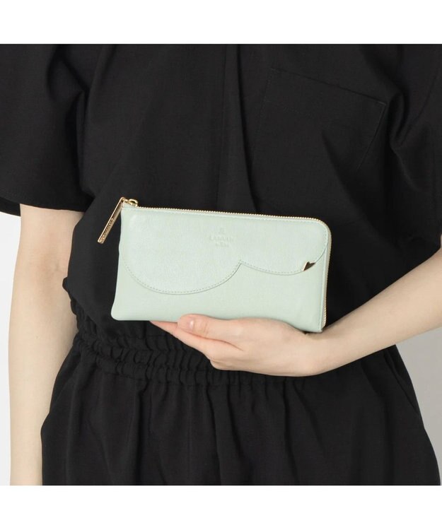 LANVIN en Bleu デクール 薄マチLファスナー長財布 ミント
