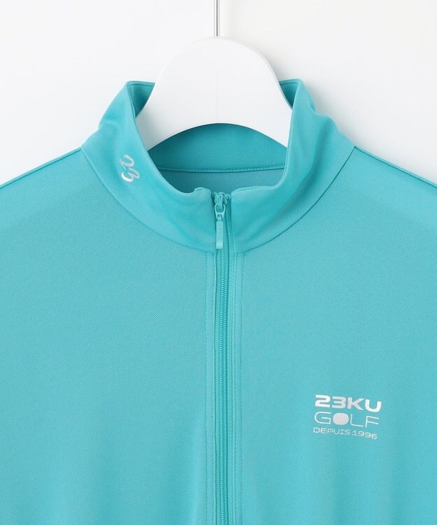 23区GOLF 【WOMEN】【接触冷感・UVケア・吸水速乾】アイス柄 切替ワンピース サックスブルー系