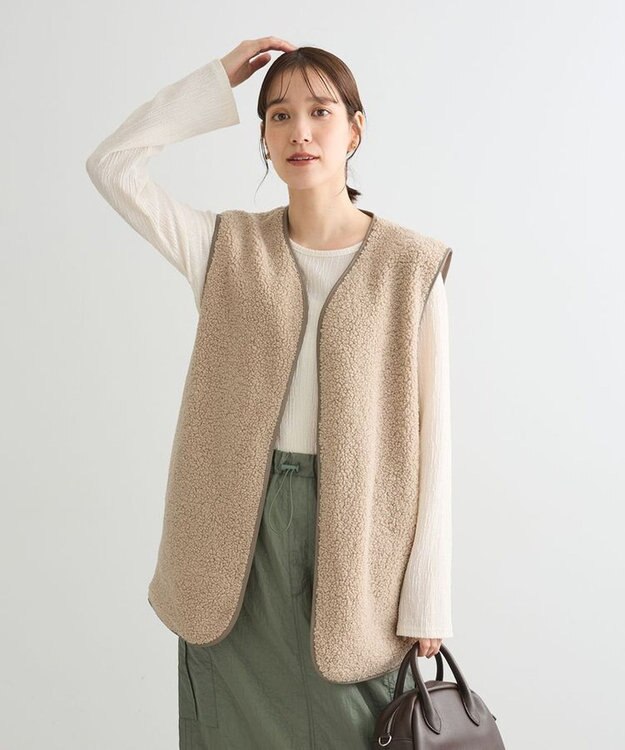 Green Parks ＢＰ　パイピングライトボアベスト Gray Beige