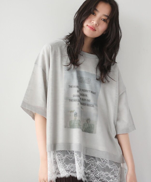 Green Parks フォトニットプルオーバー Gray
