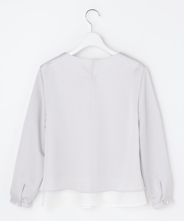 J.PRESS LADIES L ハンマーサテン カットソー ライトグレー系