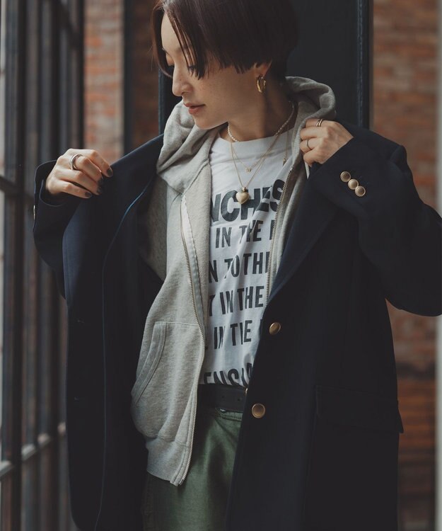 #Newans 【高山都さんコラボ】オーバーサイズテーラードジャケット ネイビー