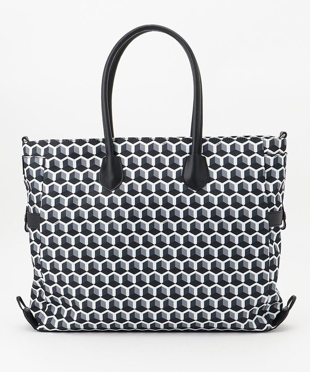 Y'SACCS キュービックモノグラム　2WAYトート　Mサイズ ブラック