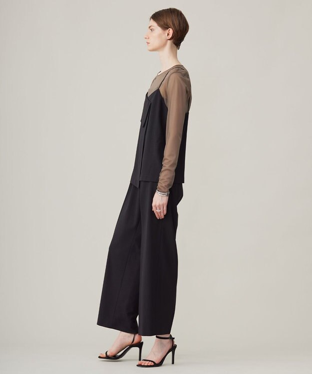 ICB L 【洗える】 マットトリコットチュール シアーカットソー フォーン系