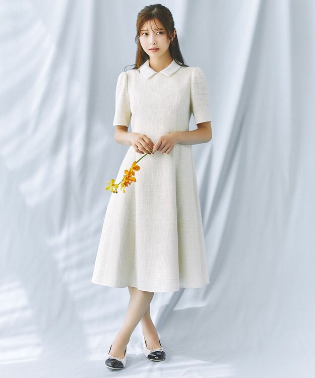 TOCCA 【洗える・消臭】 TWEED BLOSSOM ドレス アイボリー系5