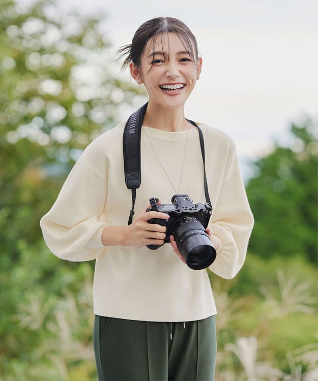 Tiaclasse 【安田美沙子さん着用・新色追加・洗える】ボリュームパフスリーブニット オフホワイト