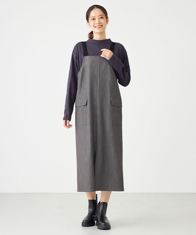 SHARE PARK LADIES TRストレッチジャンスカ ライトグレー系