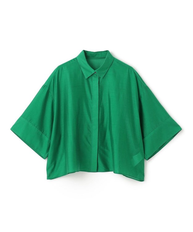 UNFILO ライトシアー クロップドシャツ グリーン
