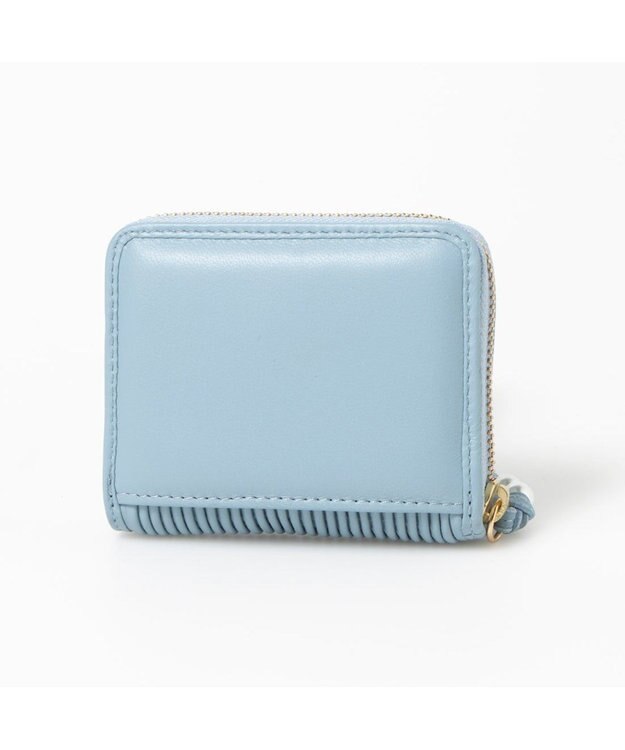 UNBILLION ペルケ perche / シーププリーツ・ジャバラカードウォレット サックスブルー