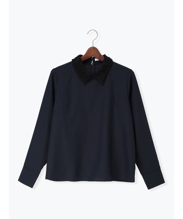 Te chichi レースカラーブラウス ネイビー