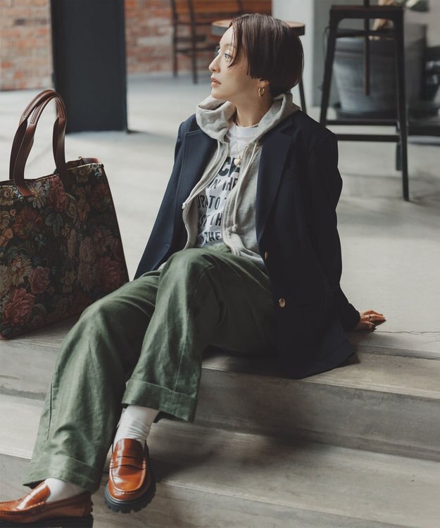 #Newans 【高山都さんコラボ】オーバーサイズテーラードジャケット ネイビー