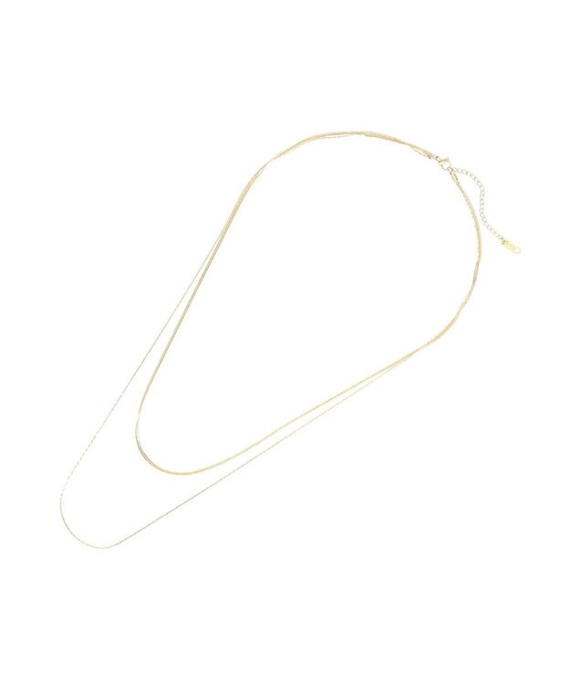 YECCA VECCA ステンレス2連チェーンネックレス Gold
