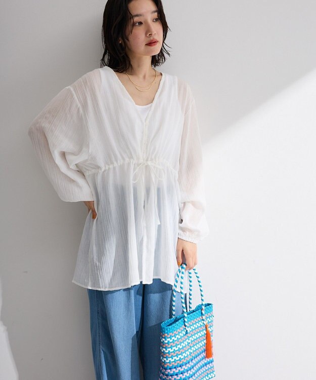 Green Parks ＳＥＴ２点Ｖネックブラウス＋タンクトップ Off White