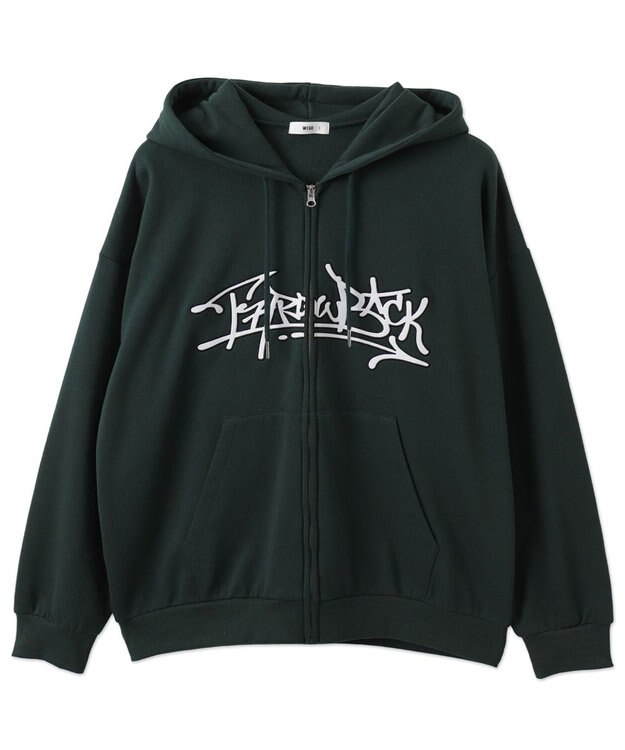 WEGO ワッペンロゴジップパーカー ダークグリーン