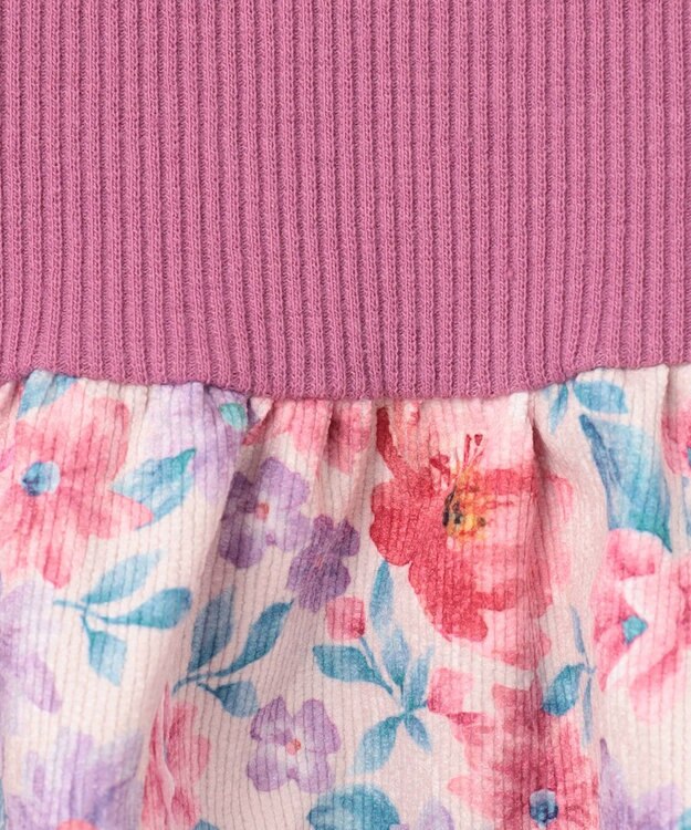 ANY KIDS 花柄ドッキングワンピース ピンク