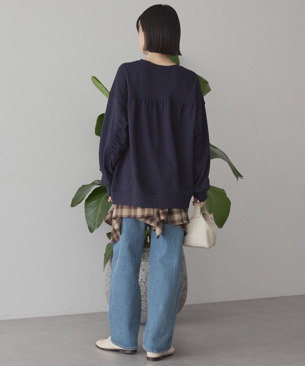 AMERICAN HOLIC バックギャザー裏毛プルオーバー Navy